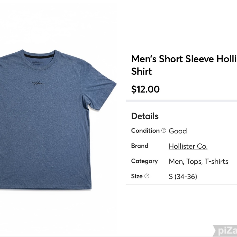 Hollister Men's Short Sleeve Tee in Navy